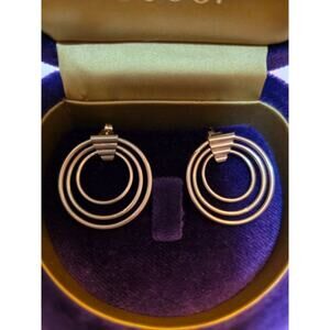 Nabco 14k Yellow Gold Triple Hoop Earrings 2g Vintage